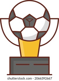 trophy Vector illustration on a transparent background. Premium quality symbols.Vector line flat color icon for concept and graphic design.