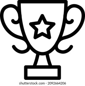trophy Vector illustration on a transparent background. Premium quality symbols. Stroke vector icon for concept and graphic design.