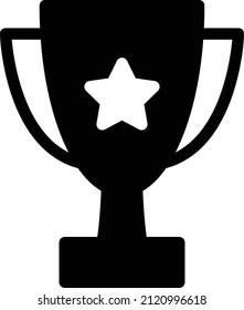 Ilustración del vector trofeo sobre un fondo transparente.Símbolos de calidad premium.Icono vector glifos para el diseño de concepto y gráfico.