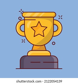 ilustración del vector trofeo en un fondo transparente. Símbolos de calidad superior. Iconos planos de línea vectorial para el diseño de conceptos y gráficos. 