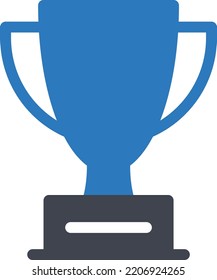 ilustración del vector trofeo en un fondo transparente. Símbolos de calidad superior. Iconos vectoriales de glifos para diseño de conceptos y gráficos. 

