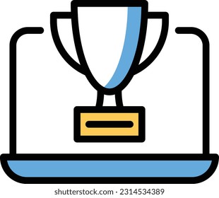 trofeo   Ilustración vectorial en un fondo transparente. Símbolos de calidad superior. Iconos vectoriales de color de línea para el concepto y el diseño gráfico.