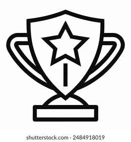 Trophy vector illustration symbol line art, editable vector eps 10 file format