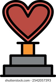 Design de ícone preenchido de linha de vetor de troféu