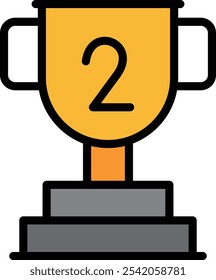 Design de ícone preenchido de linha de vetor de troféu