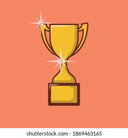 trophy vector line flat icon