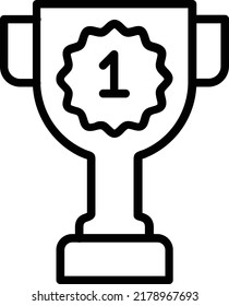 Trophy Vector Line Icon Design