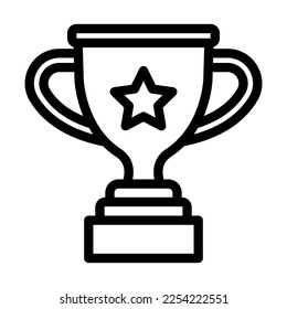 Diseño de iconos de la línea del vector trofeo