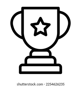 Diseño de iconos de la línea del vector trofeo