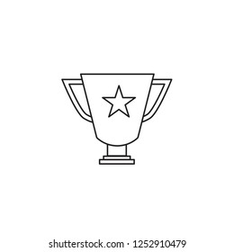 trophy vector line icon. Editable Stroke. simple design. achievement symbol