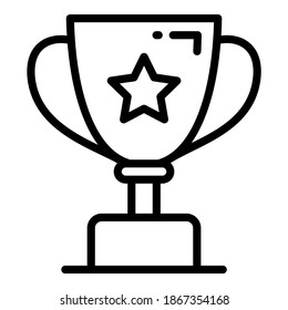 trophy vector line icon, school and education icon
