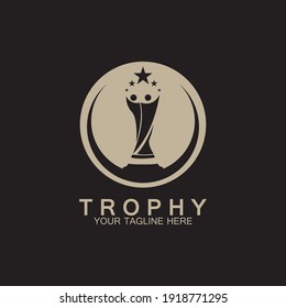 Trophy vector logo icon.champions  trophy logo icon for winner award logo template