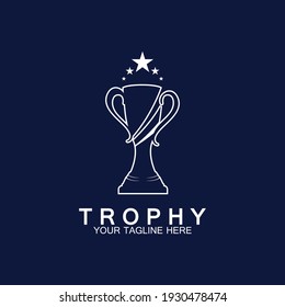 Trophy-Vektorlogo-Symbol.Champions Trophäe-Logo-Symbol für die Vorlage des Siegerpreises
