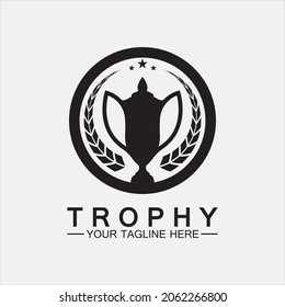 Trophy vector logo icon.champions  trophy logo icon for winner award logo template