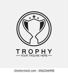Icono del logotipo del vector del trofeo.icono del logotipo del trofeo para la plantilla del logotipo del ganador