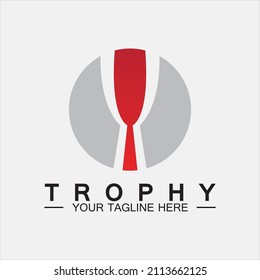 Trophy vector logo icon.champions  trophy logo icon for winner award logo template