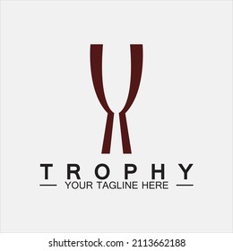 Icono del logotipo del vector del trofeo.icono del logotipo del trofeo para la plantilla del logotipo del ganador