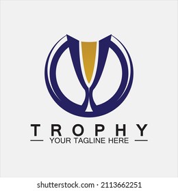 Trophy vector logo icon.champions  trophy logo icon for winner award logo template