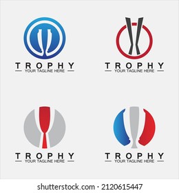 Trophy-Vektorlogo-Symbol.Champions Trophäe-Logo-Symbol für die Vorlage des Siegerpreises