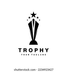 Trophy vector logo icon.champions trophy logo icon for winner award logo template