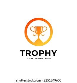 Trophy vector logo icon.champions trophy logo icon for winner award logo template 