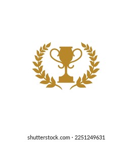Trophy vector logo icon.champions trophy logo icon for winner award logo template 