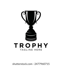 Trophy vector logo icon.champions trophy logo icon for winner award logo template