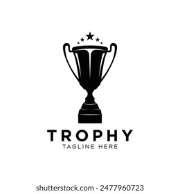 Icono del logotipo del Vector de trofeos. Icono del logotipo del trofeo de los campeones para la Plantilla del logotipo del premio