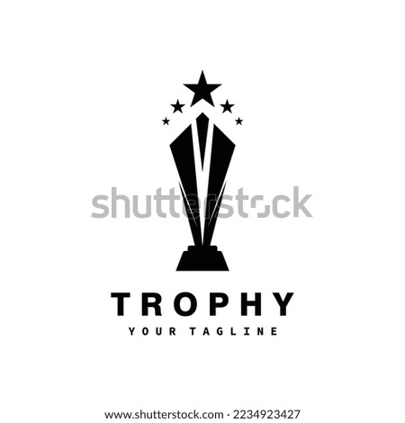 Trophy vector logo icon.champions trophy logo icon for winner award logo template