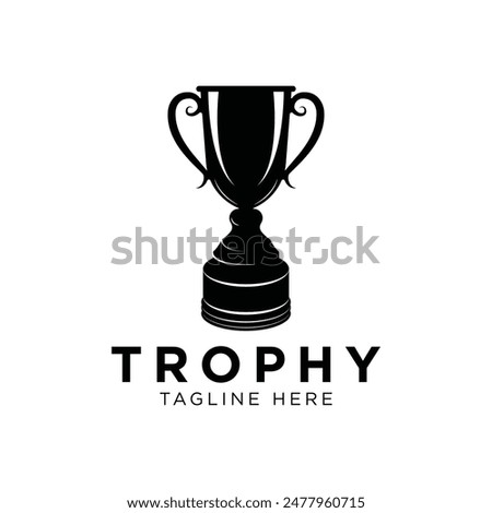 Trophy vector logo icon.champions trophy logo icon for winner award logo template