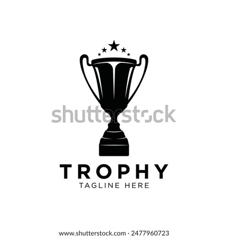 Trophy vector logo icon.champions trophy logo icon for winner award logo template