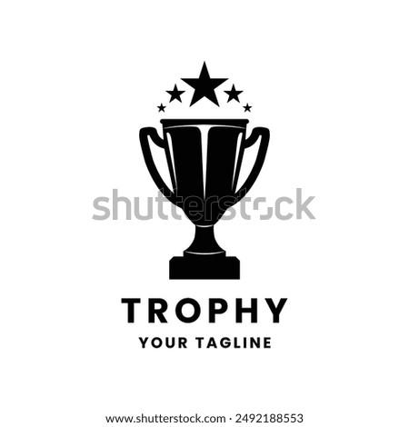 Trophy vector logo icon.champions trophy logo icon for winner award logo template