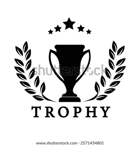 Trophy vector logo icon.champions trophy logo icon for winner award logo template