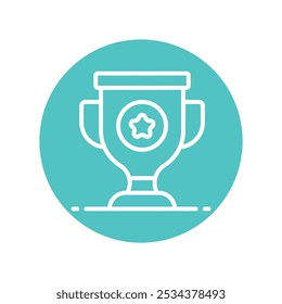 Trophy  vector Outline Cricle Design icon. Awards Symbol on White background EPS 10 File