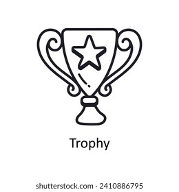 Trophy vector outline doodle Design illustration. Symbol on White background EPS 10 File