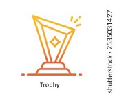 Trophy vector Outline Gradient Design icon. Awards Symbol on White background EPS 10 File