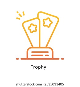Ícone Design do gradiente do contorno do vetor de troféu. Símbolo de prêmios no fundo branco EPS 10 Arquivo