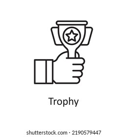 Trophy vector outline Icon Design illustration. Sports And Awards Symbol on White background EPS 10 File