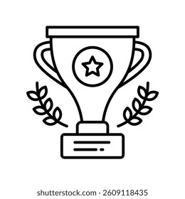 Trophy vector outline icon. EPS 10 file