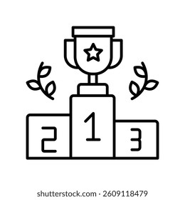 Trophy vector outline icon. EPS 10 file