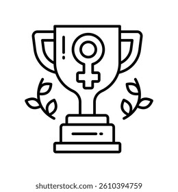Trophy vector outline icon. EPS 10 file