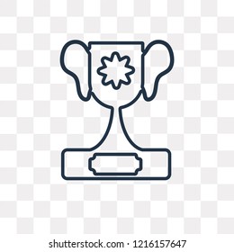 Trophy vector outline icon isolated on transparent background, high quality linear Trophy transparency concept can be used web and mobile