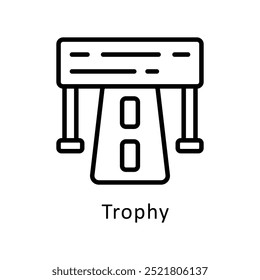 Trophy vector Outline icon style illustration. Symbol on White background EPS 10 File