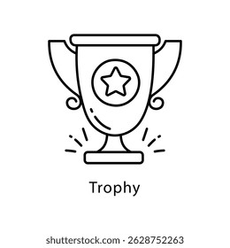 Ícone De Estilo De Contorno De Vetor De Troféu. Arquivo Eps 10