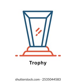 Trophy vector Outline Two Color Design icon. Awards Symbol on White background EPS 10 File