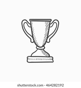 Trophy vector sketch icon isolated on background. Hand drawn Trophy icon. Trophy sketch icon for infographic, website or app.