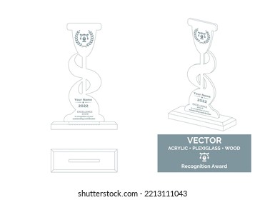 Trophy Vector Template. Trophy Distinction Award. Recognition Trophy Award.