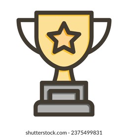 Trophy Vector Thick Line Filled Colors Icon For Personal And Commercial Use.
