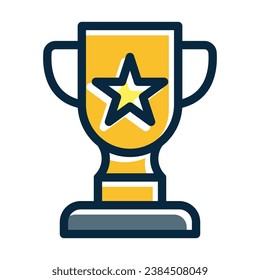 Trophy Vector Thick Line Filled Dark Colors Icons For Personal And Commercial Use.
