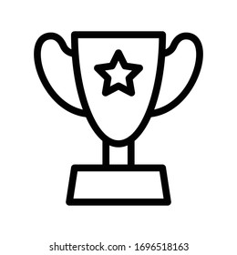 trophy vector thin line icon 